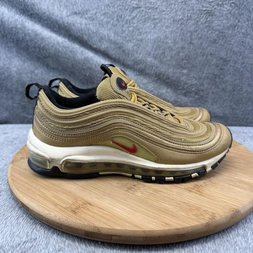 Nike Air Max 97 Shoes Boys Size 5Y Gold Red Black Running Sneakers 918890-700